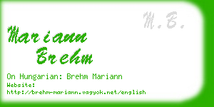 mariann brehm business card